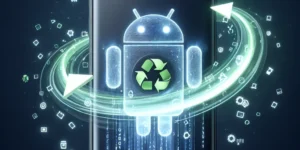 "Android smartphone screen displaying app data recovery options after uninstalling and reinstalling applications, highlighting methods to restore lost information."