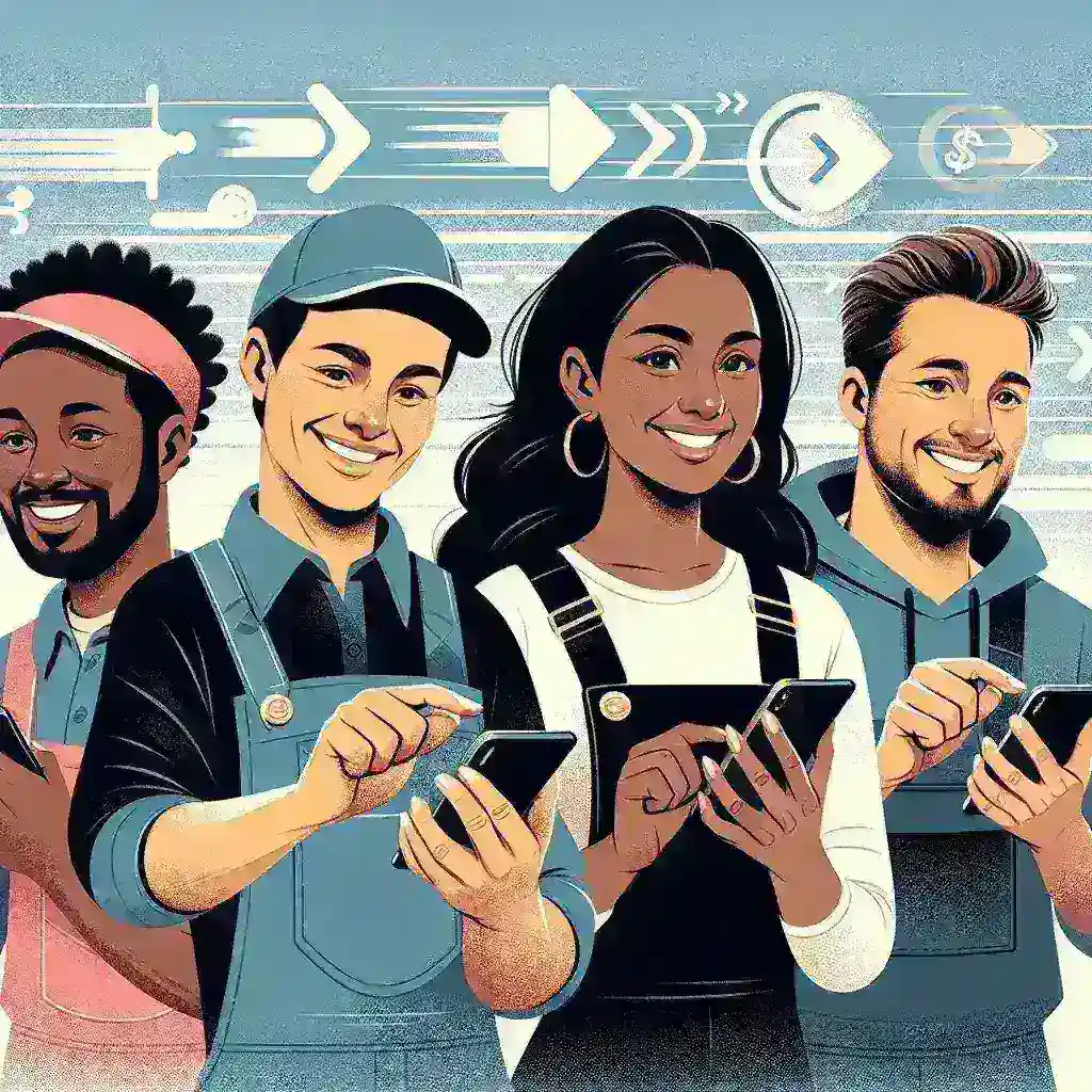 "Mobile wallet interface showcasing tap-to-tip features for service workers, highlighting instant payout options for convenient transactions."