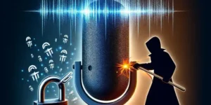 "Illustration depicting common vulnerabilities in voice assistant software, highlighting how hackers exploit security weaknesses to gain unauthorized access."