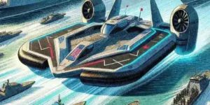 "US Navy hovercraft maneuvering in naval exercises, showcasing advanced military technology amidst evolving US-China naval strategies."